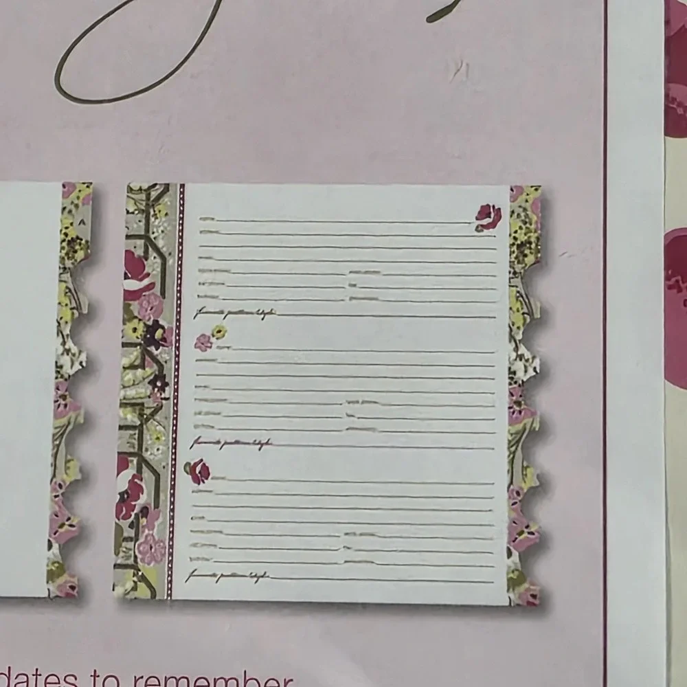 VERA BRADLEY Pink Petals  6 Ring Binder Style Address Book Phone Notes Dates NEW - Picture 6 of 8
